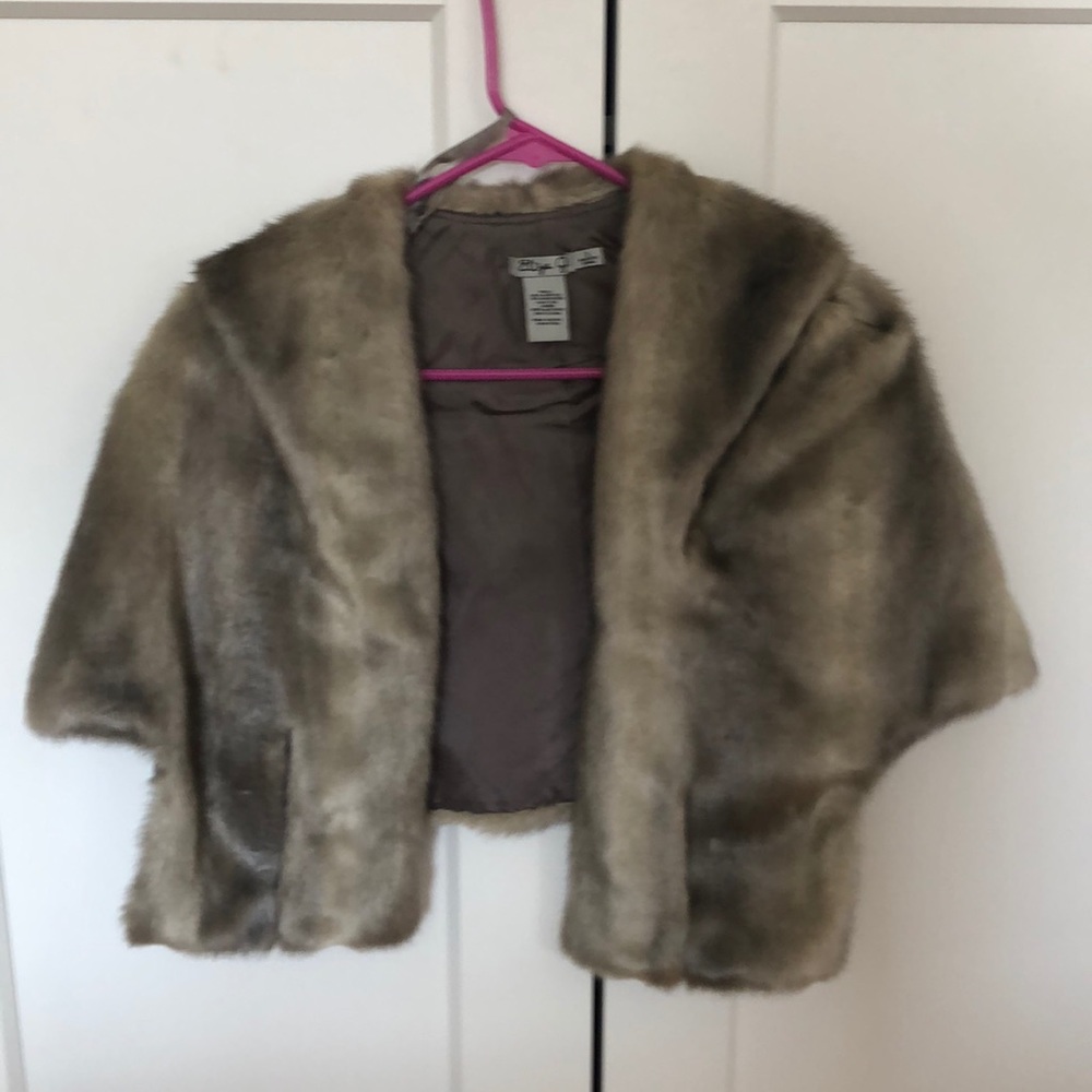 Faux fur cape